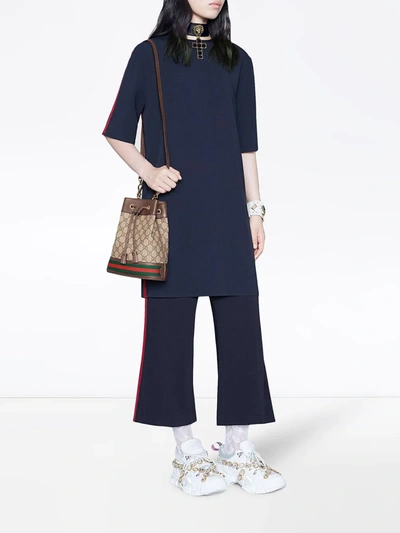 Shop Gucci Striped Culottes In Blue