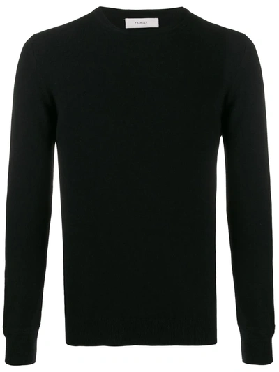 Shop Pringle Of Scotland Round Neck Fine Knit Jumper In Black