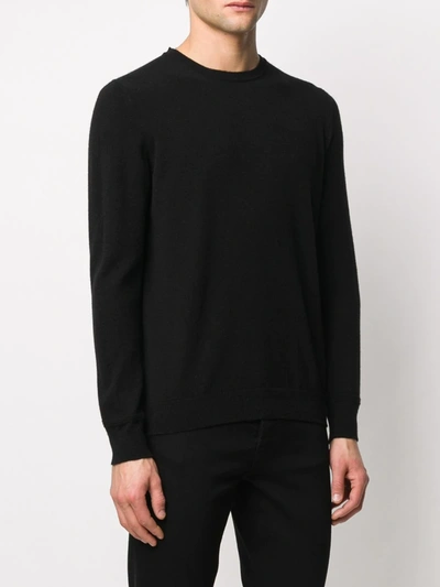 Shop Pringle Of Scotland Round Neck Fine Knit Jumper In Black