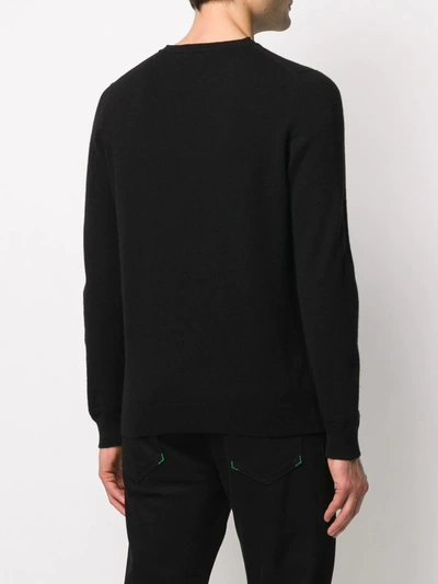 Pringle Of Scotland Round Neck Merino Wool Jumper In Black