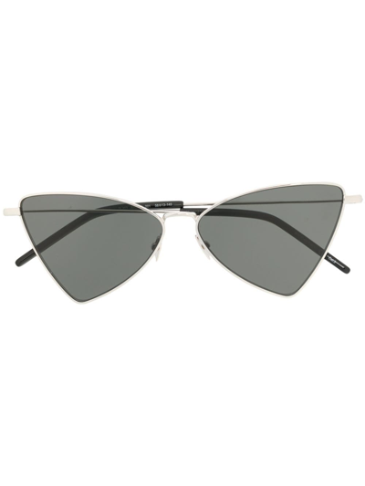 Shop Saint Laurent Angular Cat-eye Sunglasses In Black