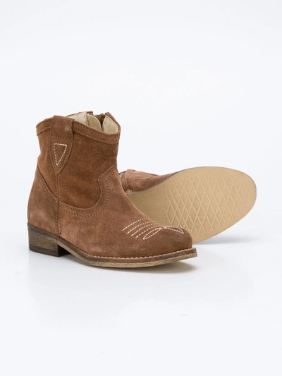 Shop Pèpè Western Style Ankle Boots In Brown