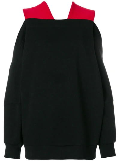 Shop Ioana Ciolacu Cutout Shoulder Sweatshirt In Black