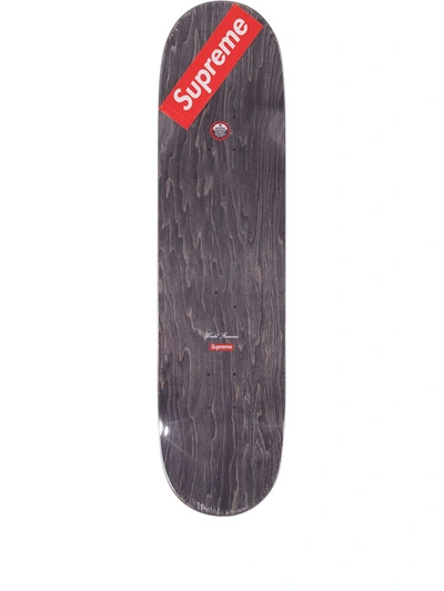 Shop Supreme X Kaws Chalk Logo Skateboard In Gelb