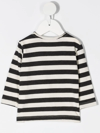 Shop Zhoe & Tobiah Striped Cotton T-shirt In Grey