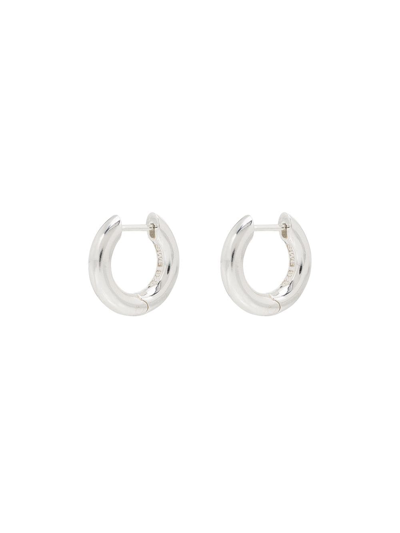 Shop All Blues Almost Hinged Hoop Earrings In Silver