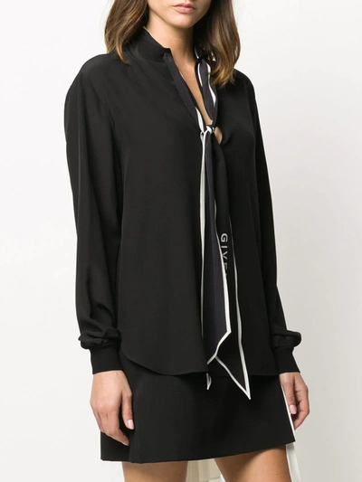Shop Givenchy Scarf Detail Blouse In Black