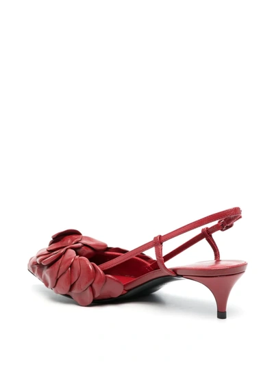 Valentino Womens Red Atelier 03 Rose Edition Leather Slingbacks 4 In Red