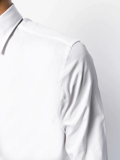 Shop Canali Long Sleeved Shirt In White