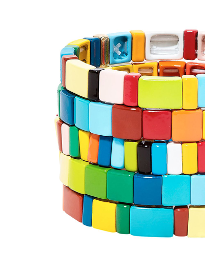 Shop Roxanne Assoulin Rainbow Brite Set Of Five Bracelets In Blue