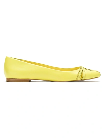 Shop Sarah Chofakian Pati Leather Ballerinas In Yellow