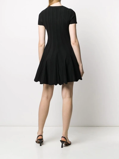 Shop Valentino Flared Knit Dress In Black