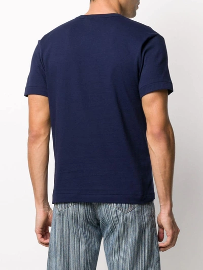 Shop Comme Des Garçons Play Heart Patch Short Sleeve T-shirt In Blue