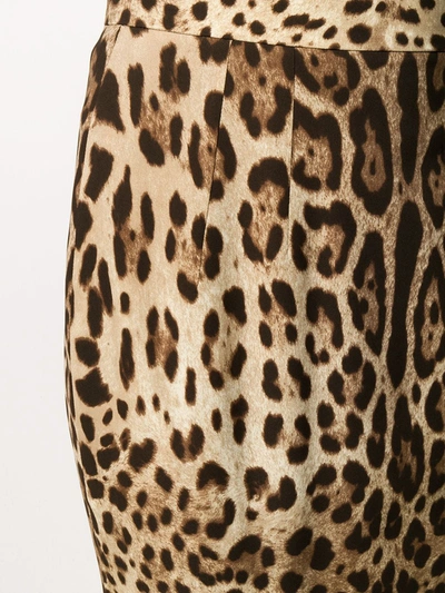 Dolce & Gabbana Leopard-print Silk-blend Charmeuse Pencil Skirt In Neutrals