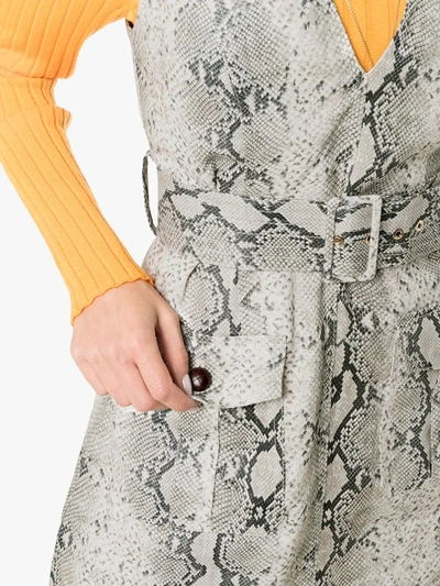 Shop Zimmermann Corsage Python Safari Dress In Grey