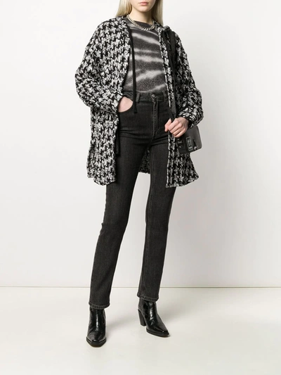 Faith Connexion Hooded Button-up Tweed Jacket In Black