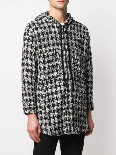 Faith Connexion Hooded Button-up Tweed Jacket In Black