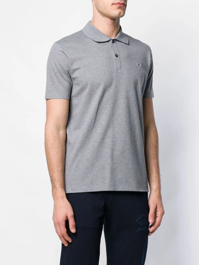 Paul & Shark Embroidered Logo Polo Shirt In Grey