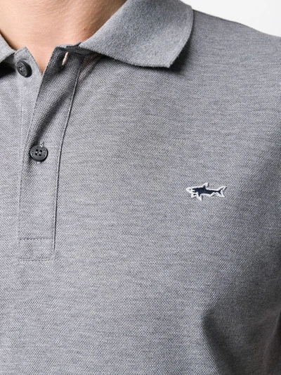 Paul & Shark Embroidered Logo Polo Shirt In Grey