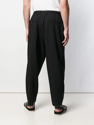 Shop Marni Drop Crotch Trousers In Black