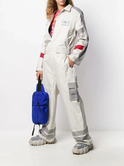 Ader Error Oversized Colour Block Jumpsuit In Neutrals