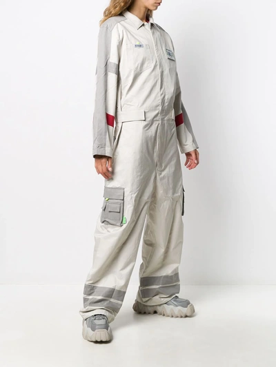 Ader Error Oversized Colour Block Jumpsuit In Neutrals