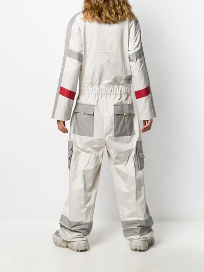 Ader Error Oversized Colour Block Jumpsuit In Neutrals