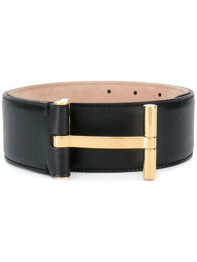 Shop Tom Ford T Buckle Belt In Black