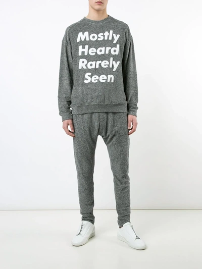 Shop Mostly Heard Rarely Seen Logo Print Sweatshirt In Grey