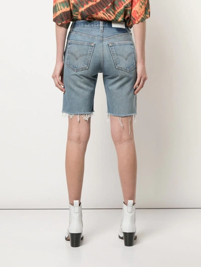 Shop Re/done Knee Length Denim Shorts In Blue