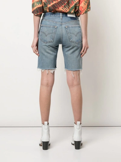 Re/done Knee Length Denim Shorts In Blue