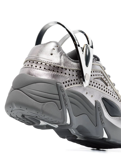 Shop Raf Simons Cylon-2 Low-top Sneakers In Silver