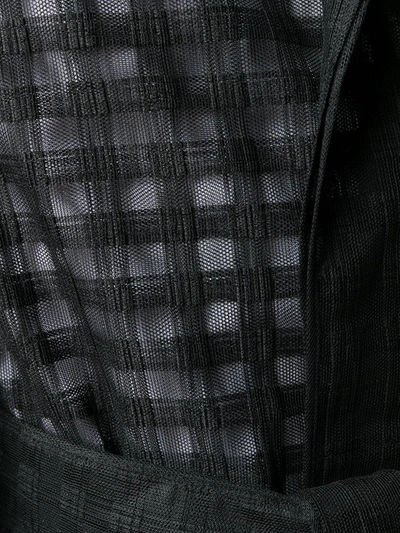 Shop Marco De Vincenzo Sheer Check-pattern Coat In Black