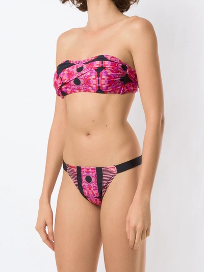 Shop Amir Slama Patchwork Bandeau Bikini Set In Black