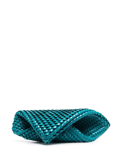 Shop Bottega Veneta Structure Clutch Bag In Blue