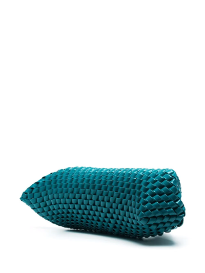 Shop Bottega Veneta Structure Clutch Bag In Blue