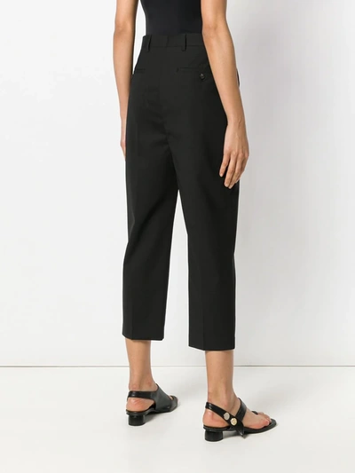 Shop Rick Owens Cropped Trousers In Black
