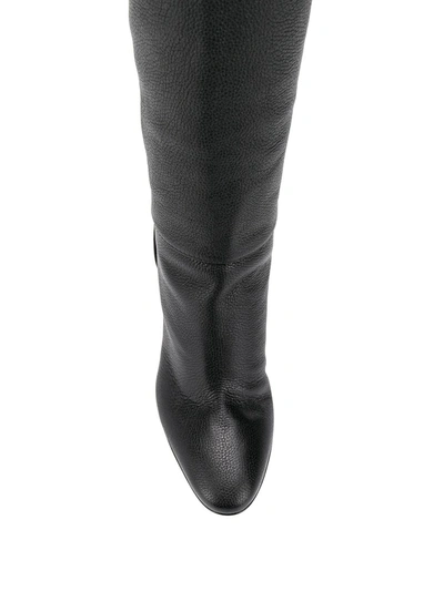 Shop Giuseppe Zanotti Pebbled High Heel Boots In Black
