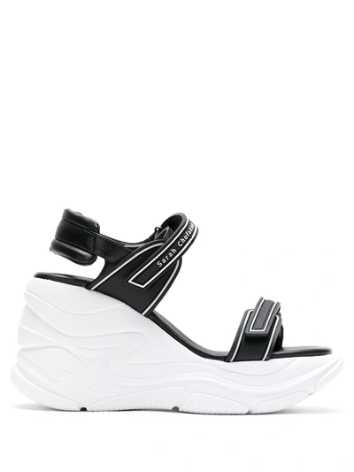 Shop Sarah Chofakian Comfort Flatform Sandals In Black