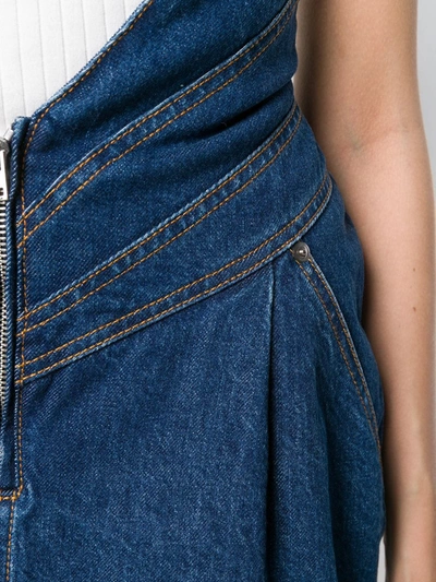 Shop Attico High-waisted Denim Skirt In Blue