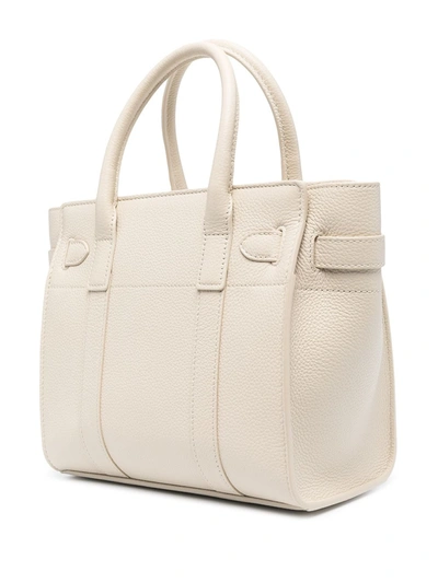 Shop Mulberry Mini Bayswater Tote Bag In Neutrals