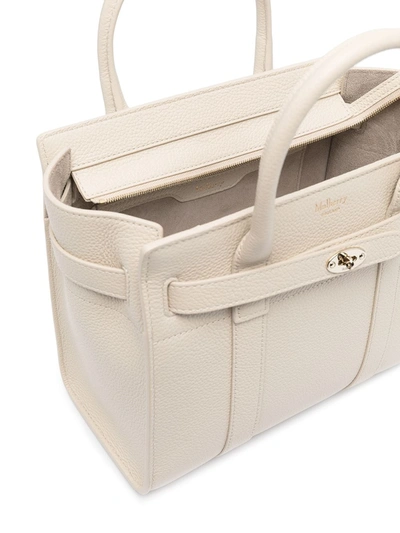 Shop Mulberry Mini Bayswater Tote Bag In Neutrals