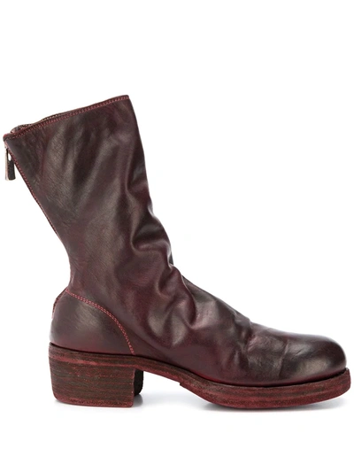 Shop Guidi Worn Effect Boots In Brown