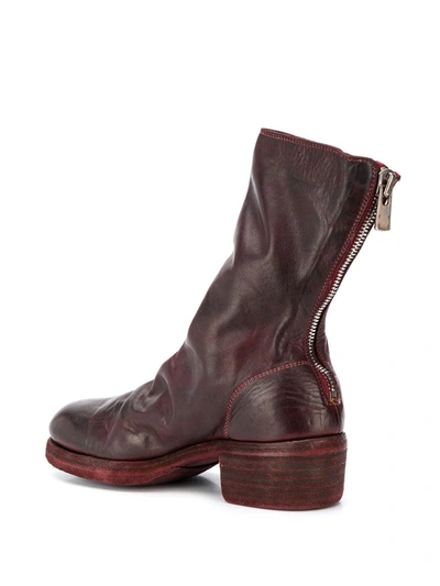 Shop Guidi Worn Effect Boots In Brown