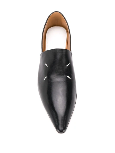 Shop Maison Margiela Pointed-toe Loafers In Black