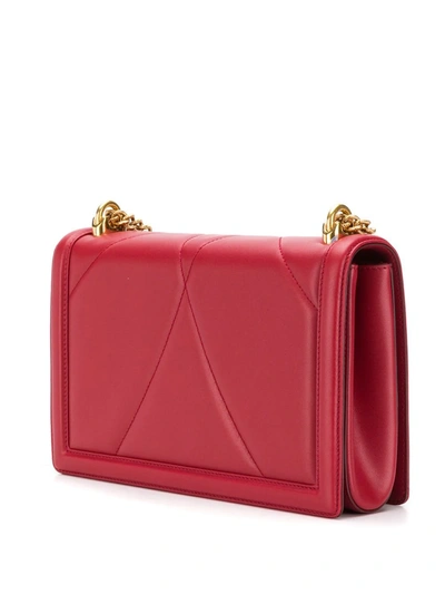 Shop Dolce & Gabbana Large Devotion Quilted Crossbody Bag In Red