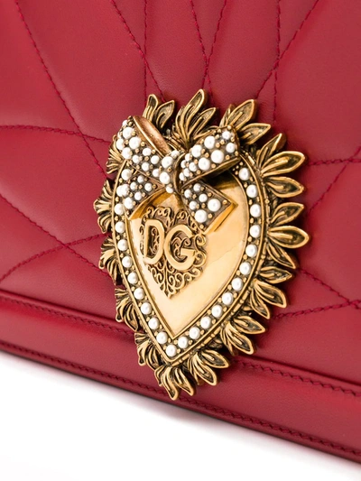 Dolce & Gabbana Large Devotion Quilted Shoulder Bag In Red