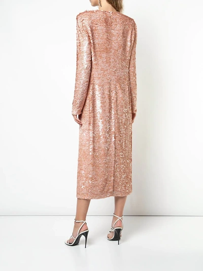 Shop Givenchy Sequined Midi Dress In Pink