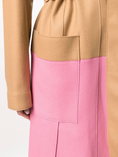 Dsquared2 Two-tone Stretch Wool Blend Coat  Multicoloured Dsquared Donna 38 In Braun