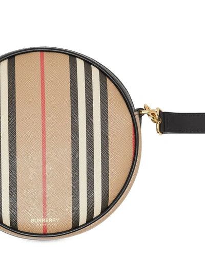 Shop Burberry Icon Stripe E-canvas Louise Bag In Neutrals